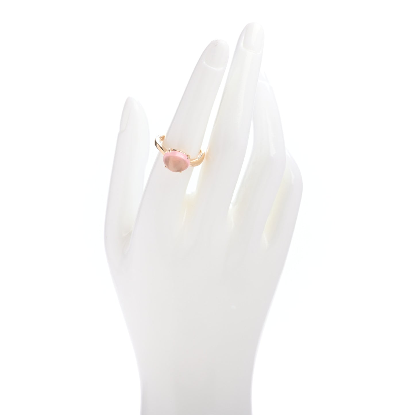 18K Yellow Gold Rose Quartz Sassi Ring 53 6.5