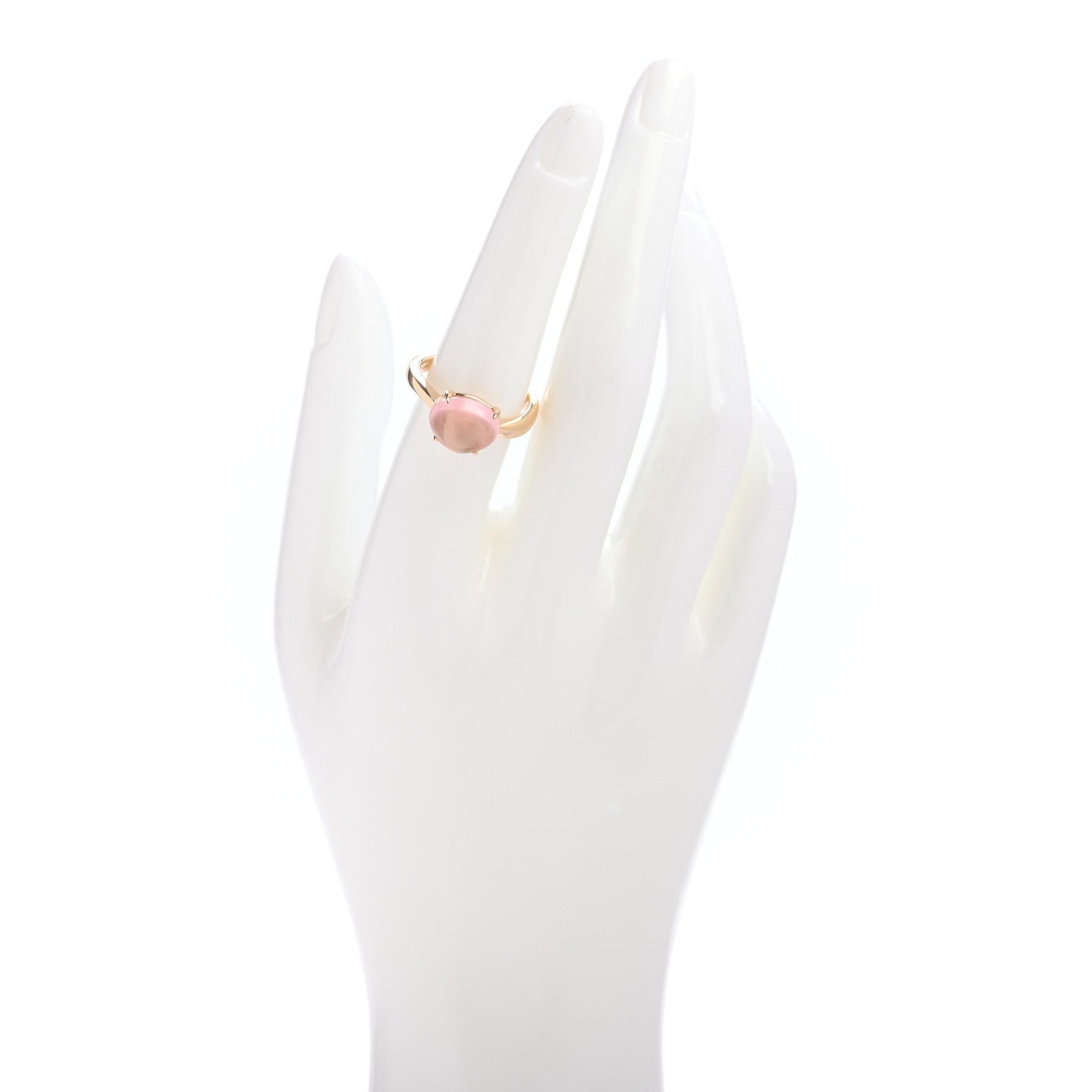 Bulgari 18K Yellow Gold Rose Quartz Sassi Ring 53 6.5 2 of 5