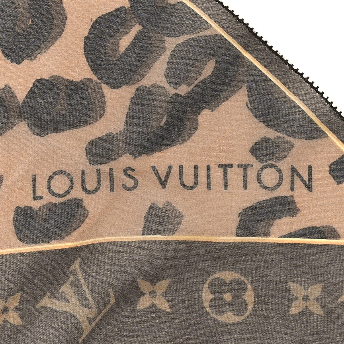 Louis Vuitton Silk Crepe Leopard Monogram Scarf 3 of 4