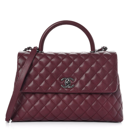 Chanel Caviar Quilted Medium Coco Handle Flap Burgundy 1 of 8