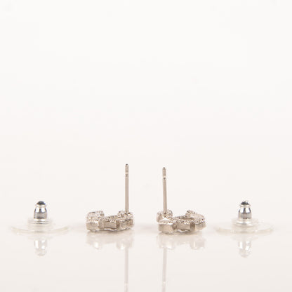 Chanel Crystal CC Earrings Silver 3 of 6