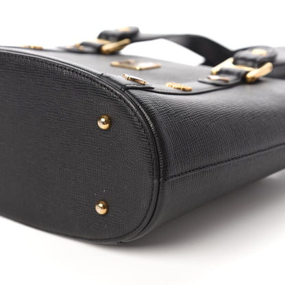 MCM Grained Calfskin Mini Tote Black 7 of 9