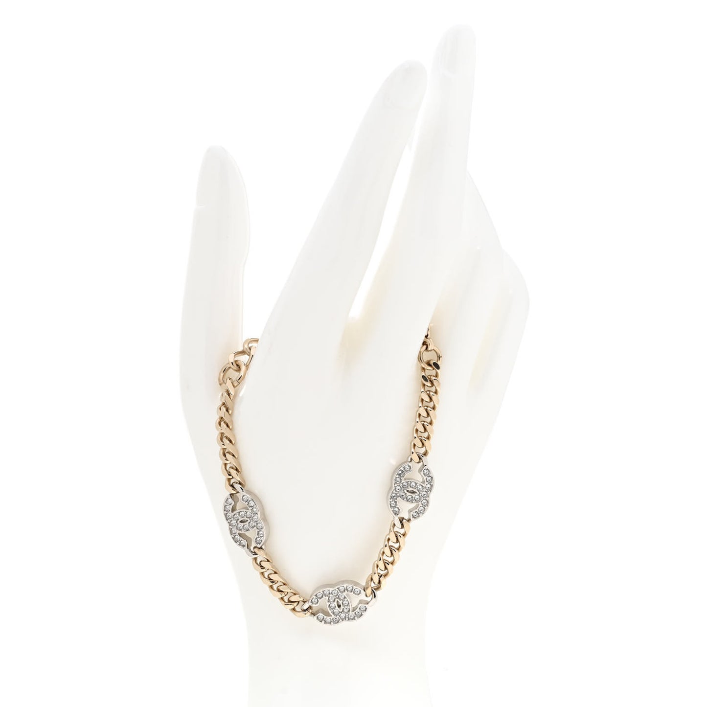 Crystal CC Chain Bracelet Gold Silver