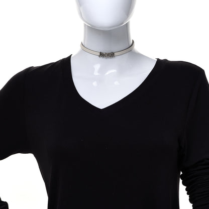 Christian Dior Calfskin J'Adior Logo Choker Necklace White 2 of 5