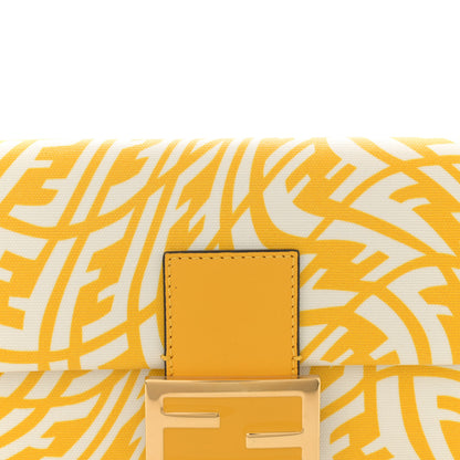 Fendi X SARAH COLEMAN Glazed Canvas Vitello King FF Vertigo Baguette 1997 Mimosa White 8 of 13