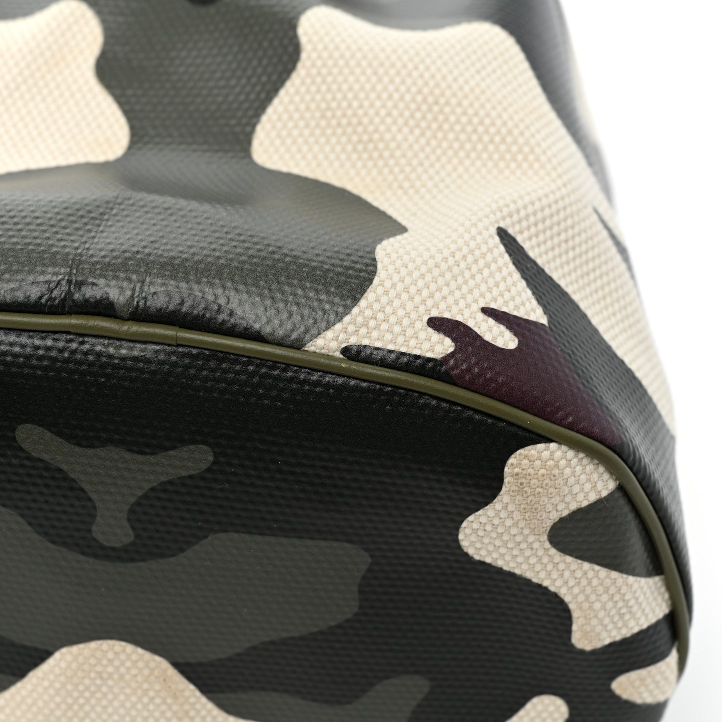 Coated Canvas Camouflage Print Phoebe Drawcord Pouch Multicolor