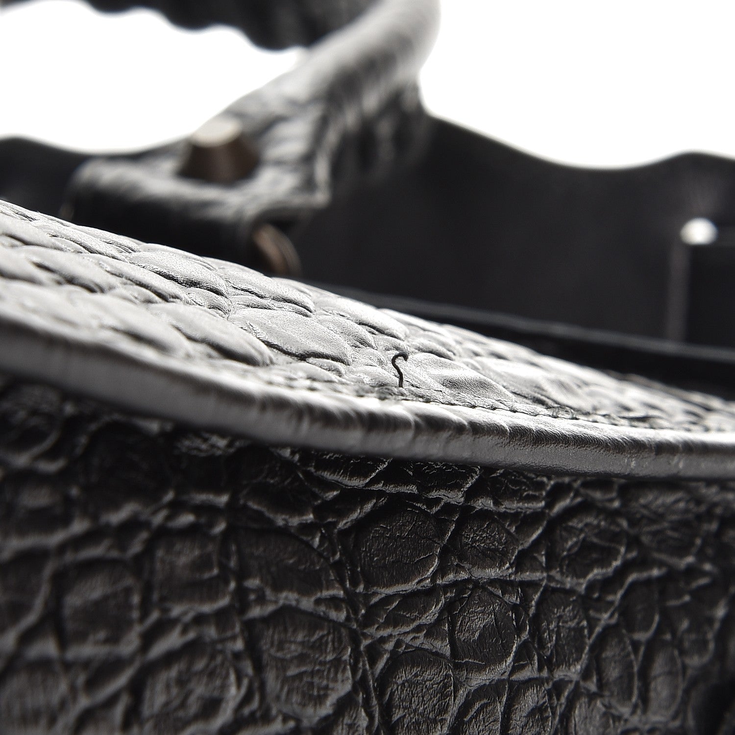 Balenciaga Calfskin Crocodile Embossed Classic Hardware City Black 7 of 10