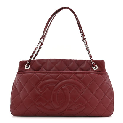Chanel Caviar Quilted Timeless CC Soft Tote Dark Red 1 of 10