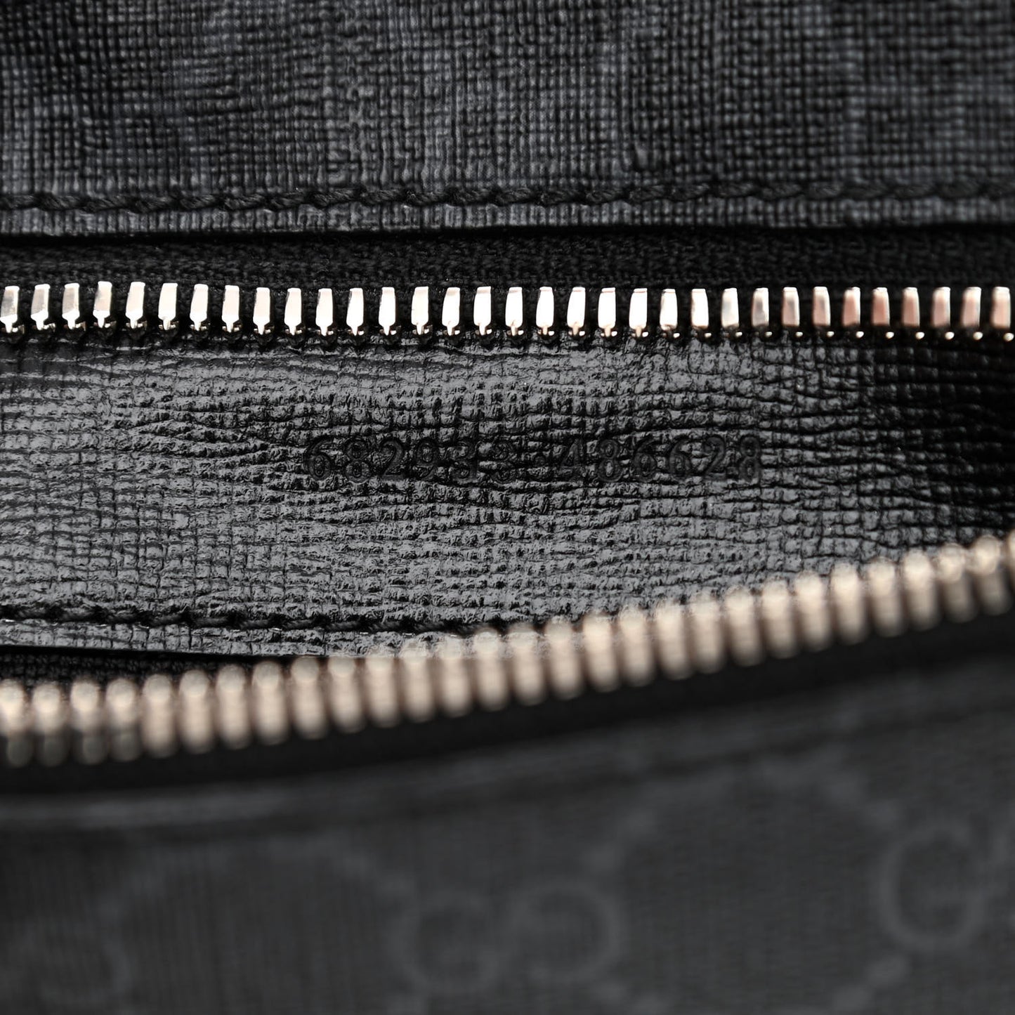 GG Supreme Monogram Textured Calfskin Retro Interlocking G Belt Bag Black