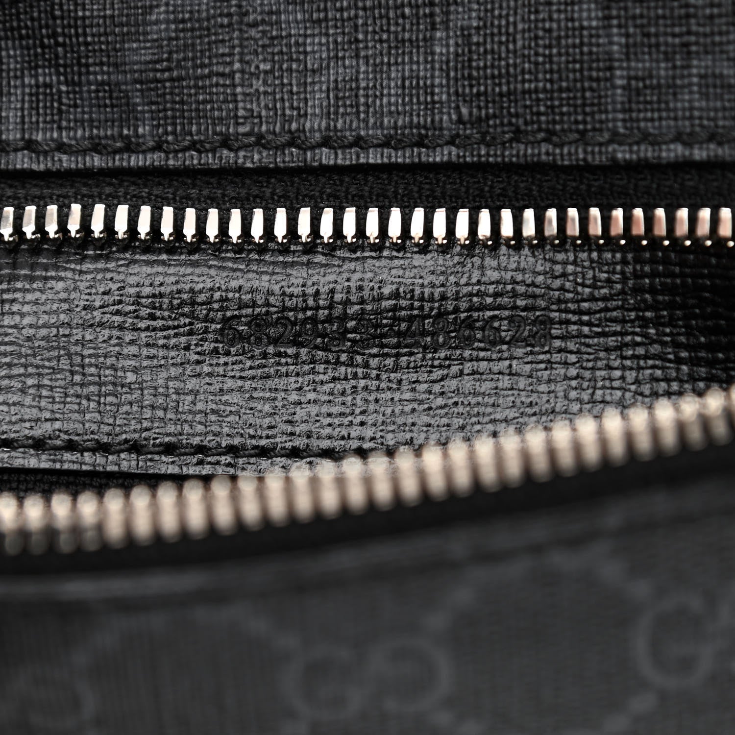 Gucci GG Supreme Monogram Textured Calfskin Retro Interlocking G Belt Bag Black 7 of 8