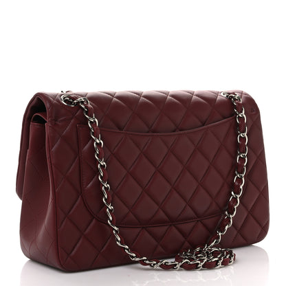 Chanel Lambskin Quilted Jumbo Double Flap Burgundy 3 of 10