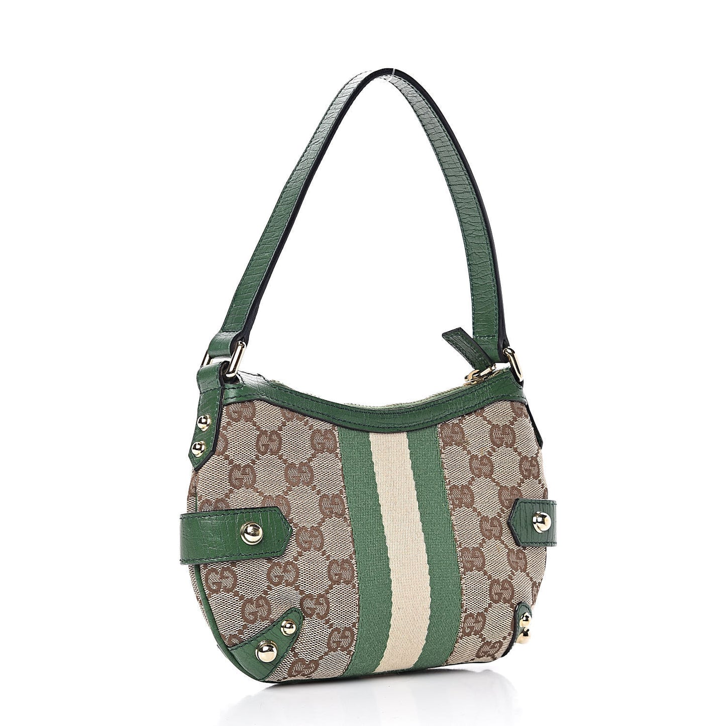 Monogram Web Horsebit Small Shoulder Bag Green