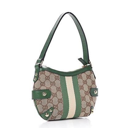 Gucci Monogram Web Horsebit Small Shoulder Bag Green 3 of 10