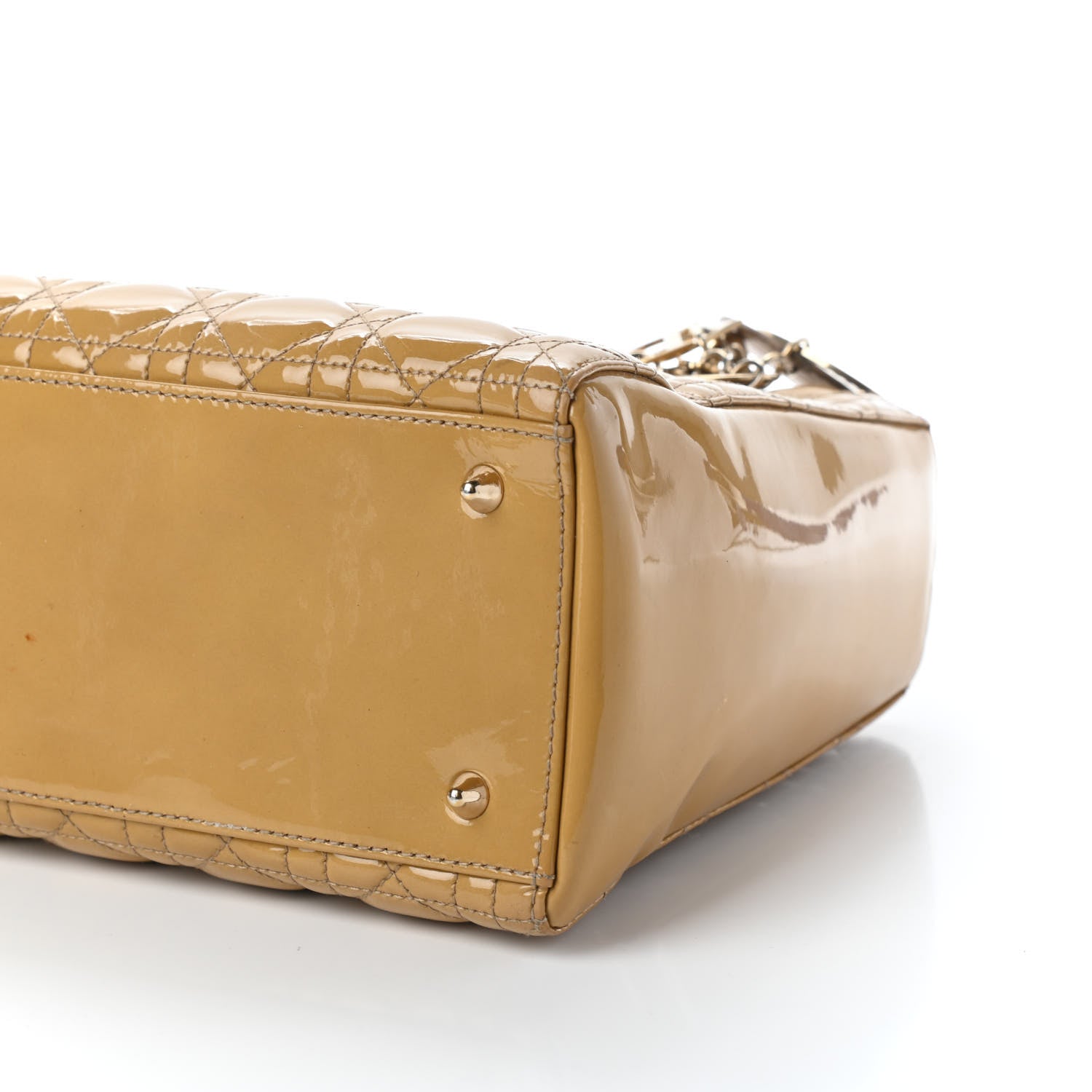 Christian Dior Patent Cannage Medium Lady Dior Beige 9 of 10