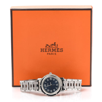 Hermes Stainless Steel 24mm Clipper Quartz Watch Blue 6 of 6