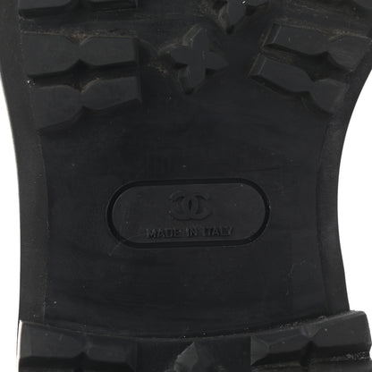 Chanel Suede Calfskin Quilted Lace Up Short Boots 38 Black 6 of 7