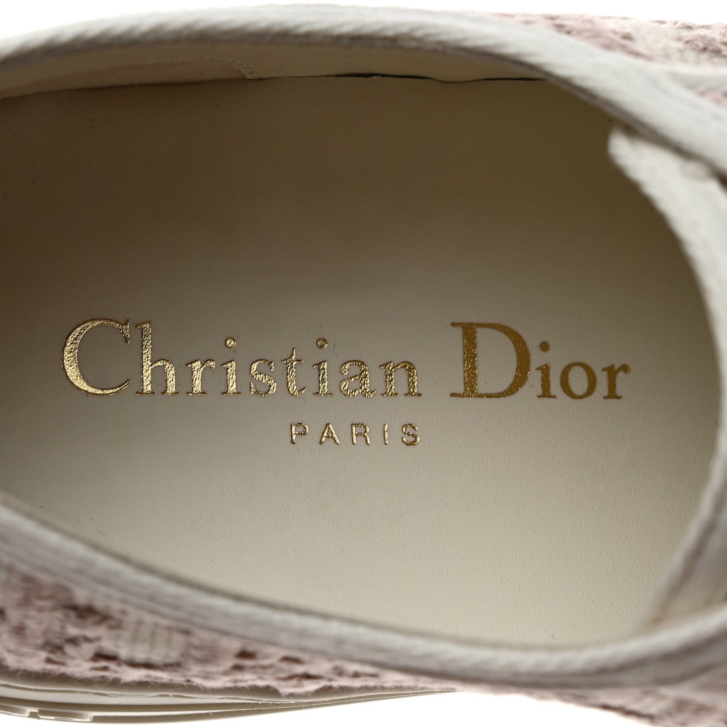Canvas Oblique Walk'N'Dior Low Top Sneakers 37.5 Powder Nude