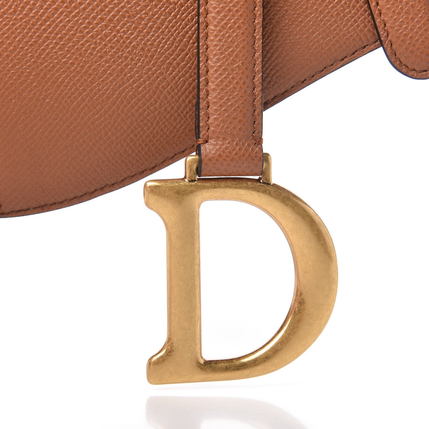 Grained Calfskin Saddle Bag Camello