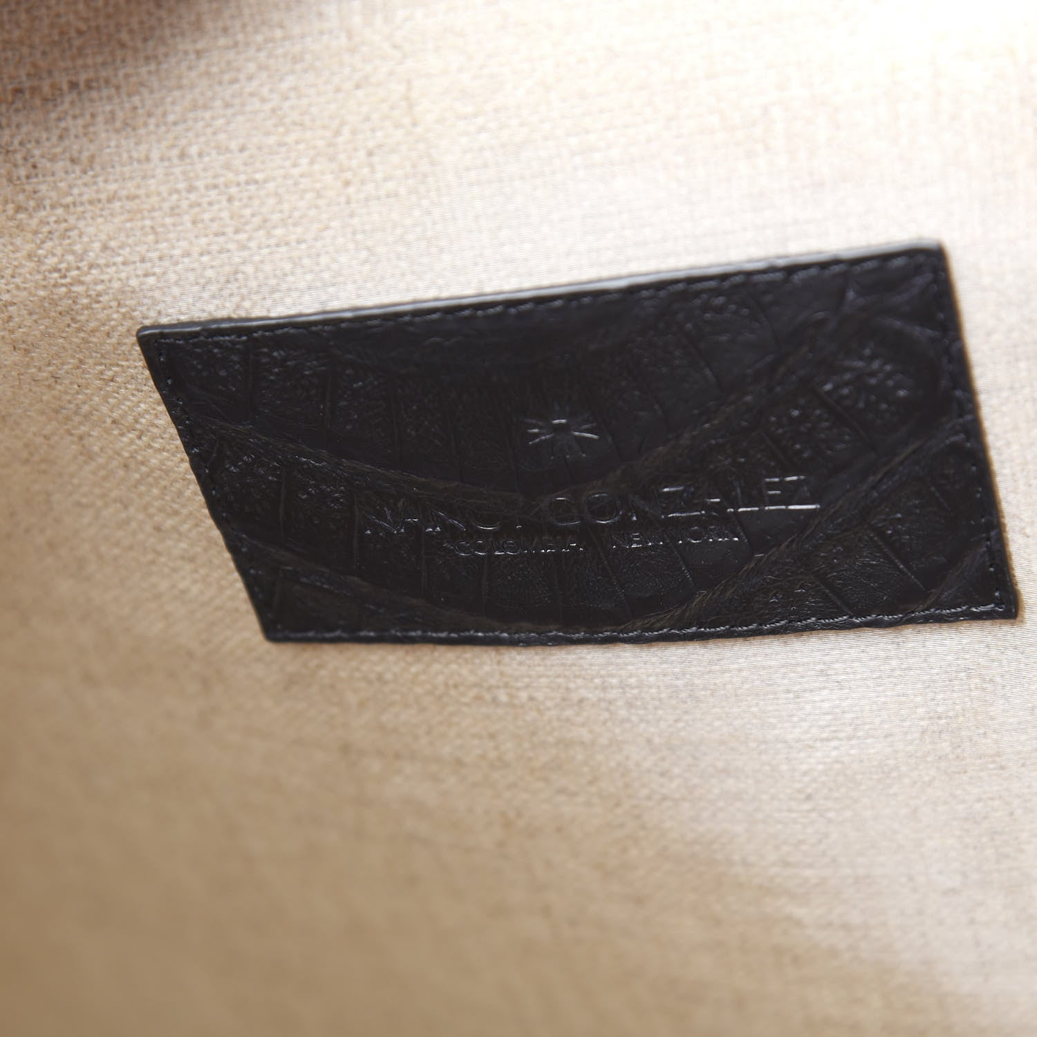 Nancy Gonzalez Linen Crocodile Medium Erica Shopper Tote Black 6 of 9