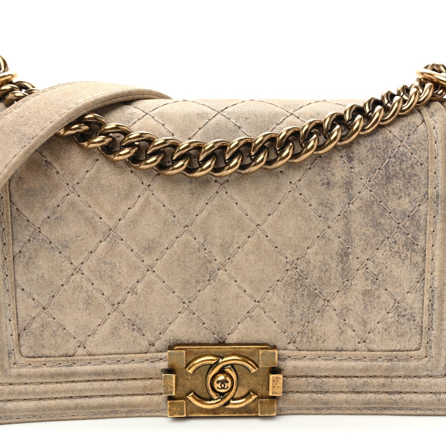 Chanel Iridescent Calfskin Quilted Medium Boy Flap Beige 8 of 12