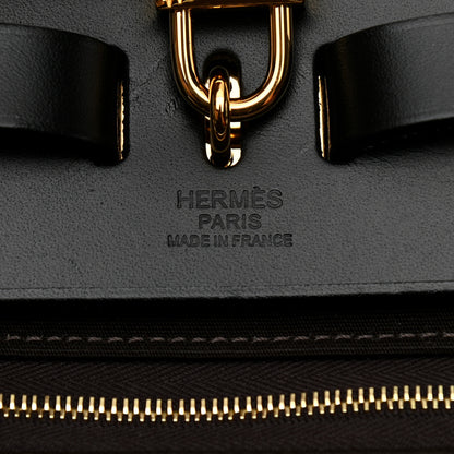 Hermes Military Toile Vache Hunter Herbag a Dos Zip Retourne Backpack Ebene Black 7 of 10
