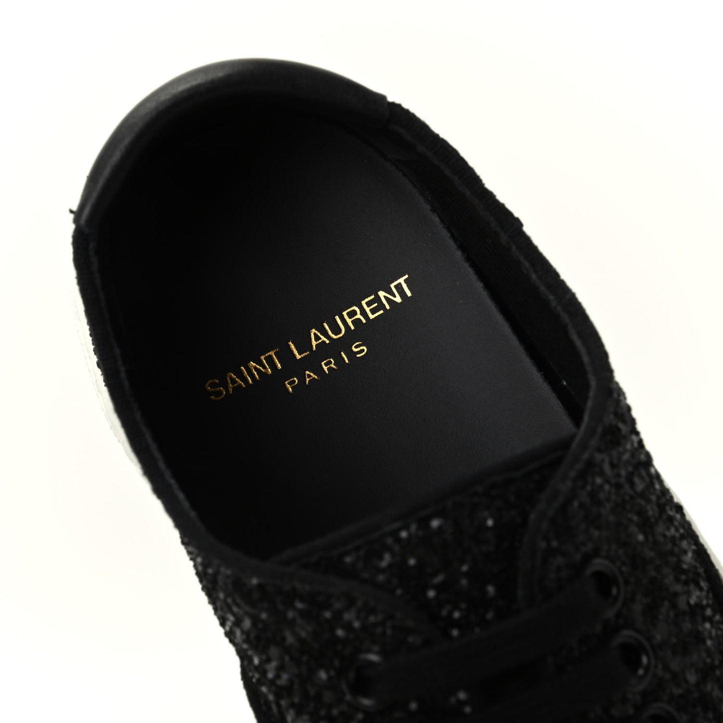 Calfskin Crystal Glitter Venice Low Top Sneakers 36.5 Black