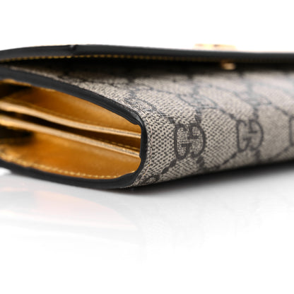 Gucci Metallic Calfskin GG Supreme Monogram GG Marmont Continental Wallet Gold Beige Ebony 8 of 9