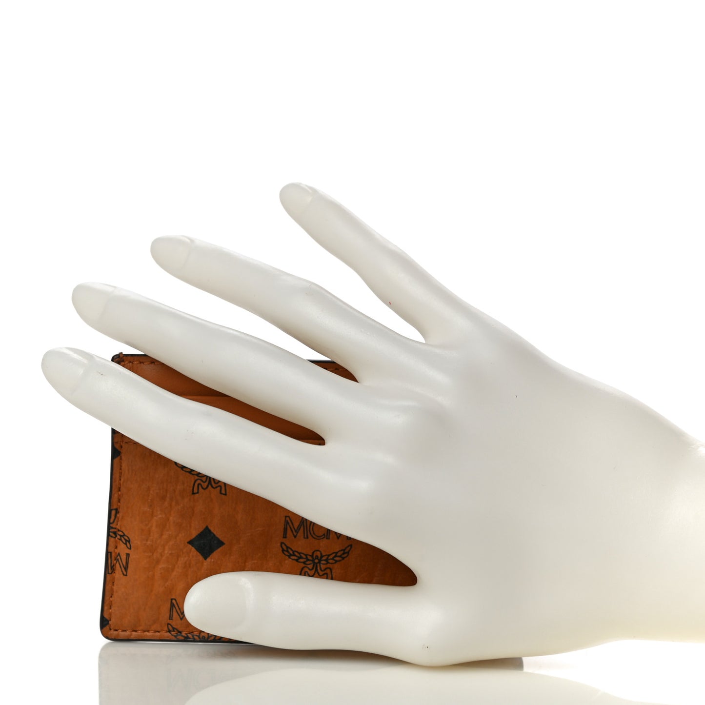 Calfskin Visetos Card Holder Cognac