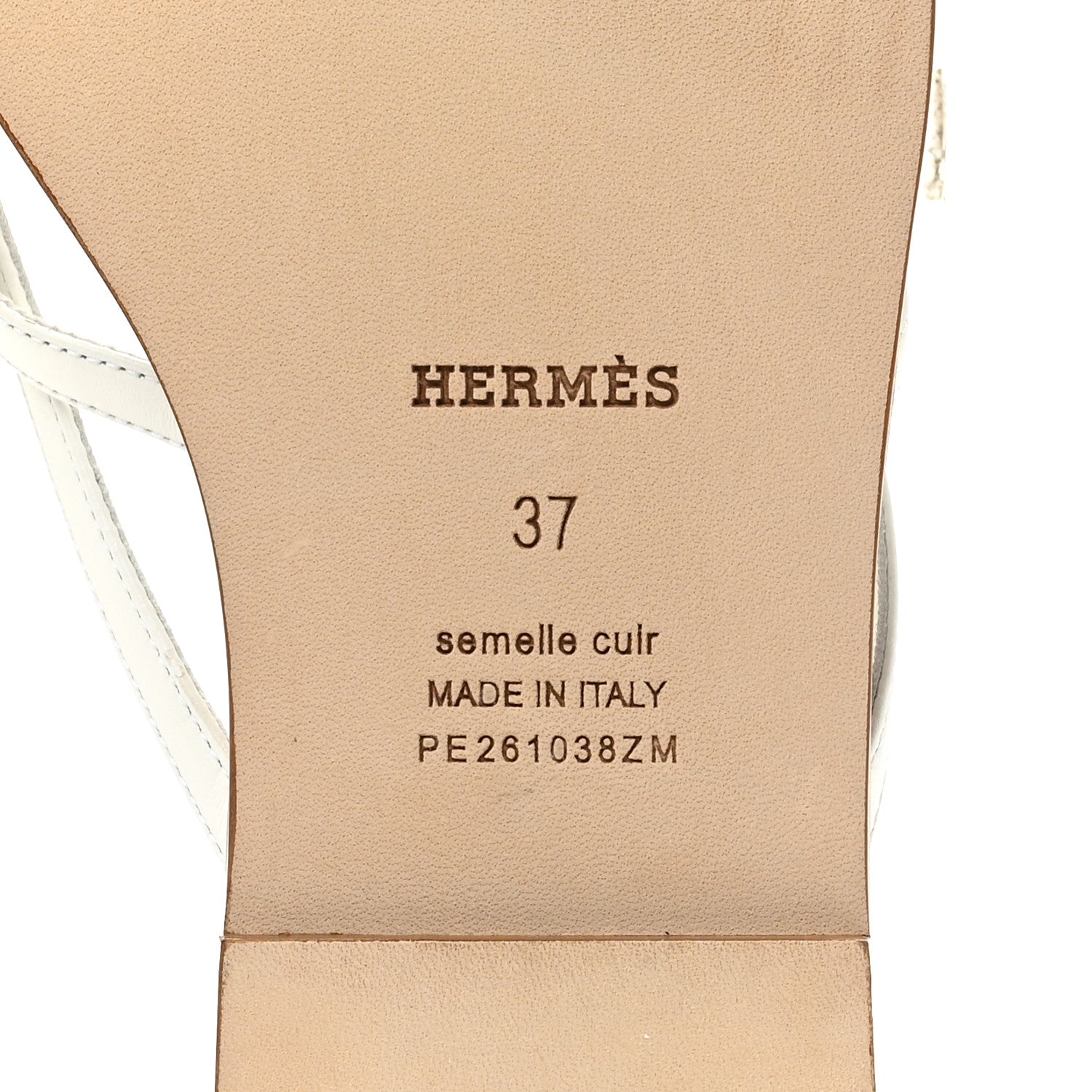 Hermes Calfskin Miss Sandals 37 White 8 of 9