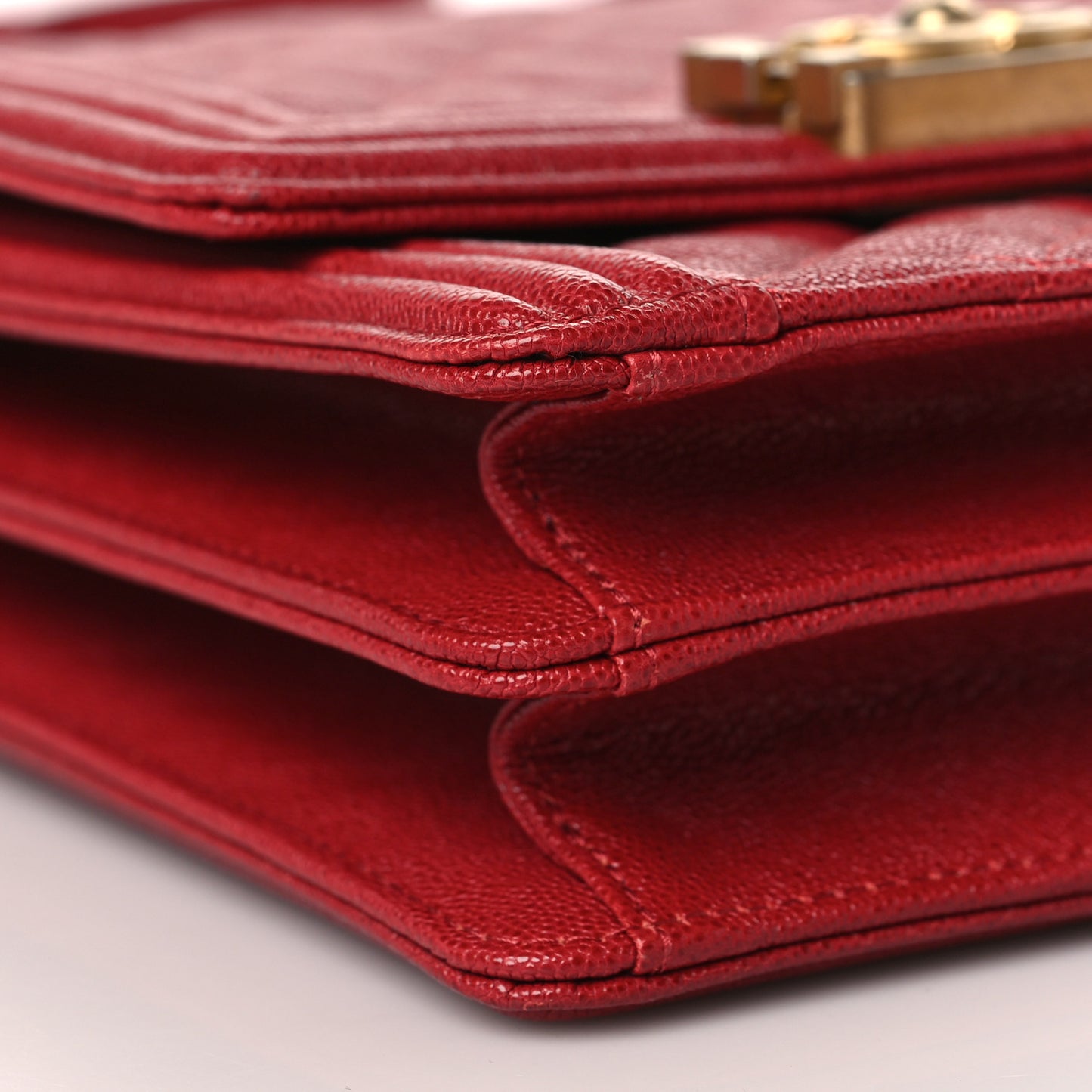 Caviar Quilted North South Boy Flap Red