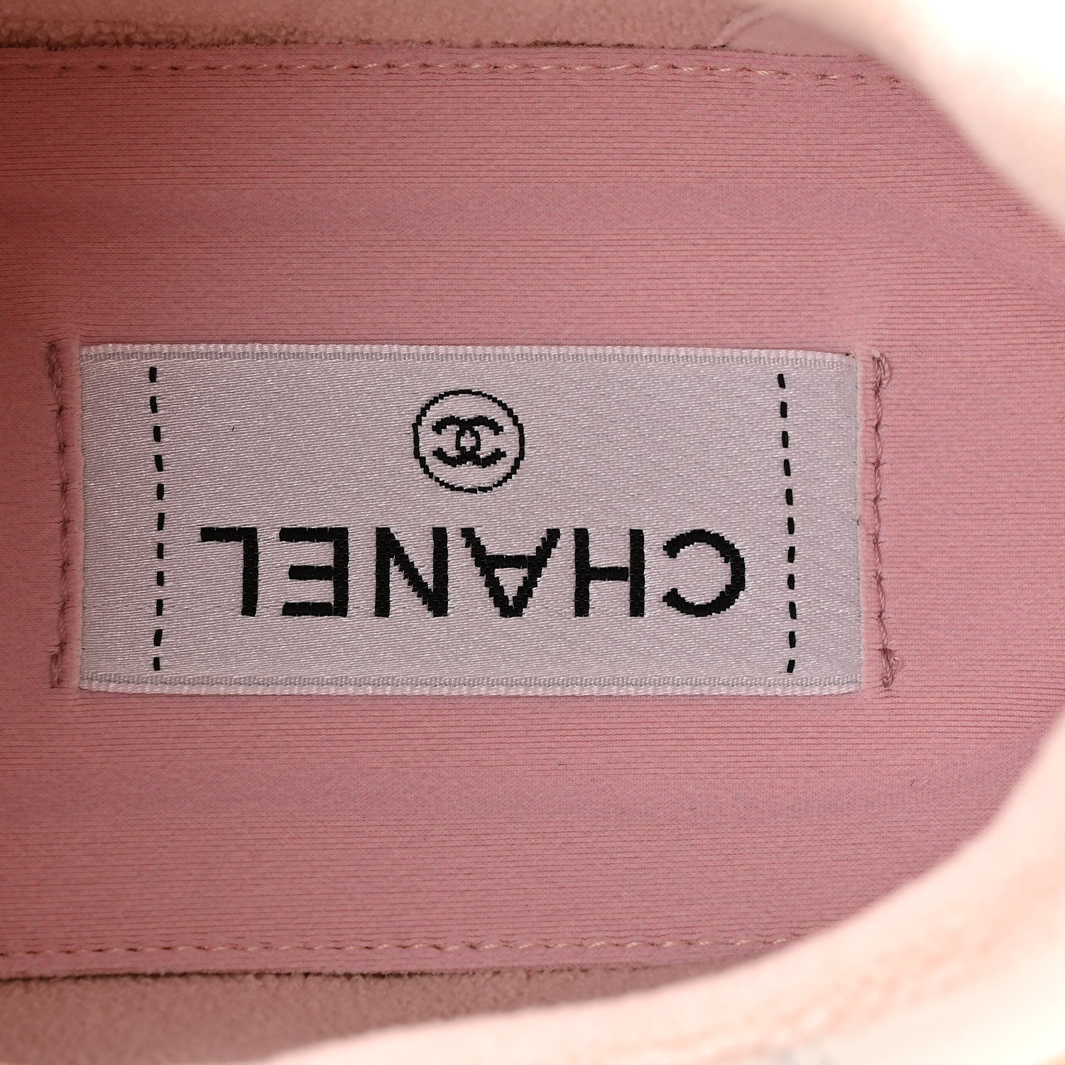 CHANEL シャネル Chanel Grained Calfskin Fabric Womens Logo Sneakers 37 White Light