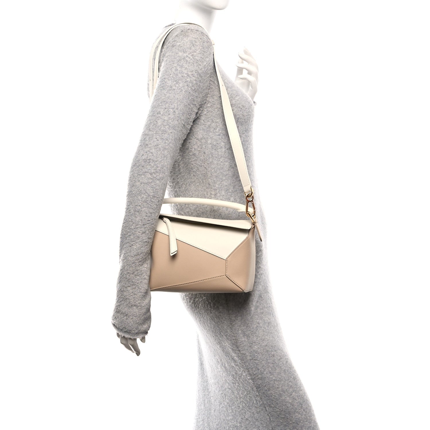 Loewe Classic Calfskin Small Puzzle Edge Bag Soft White Paper Craft 2 of 9