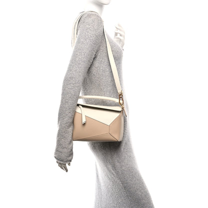 Loewe Classic Calfskin Small Puzzle Edge Bag Soft White Paper Craft 2 of 9