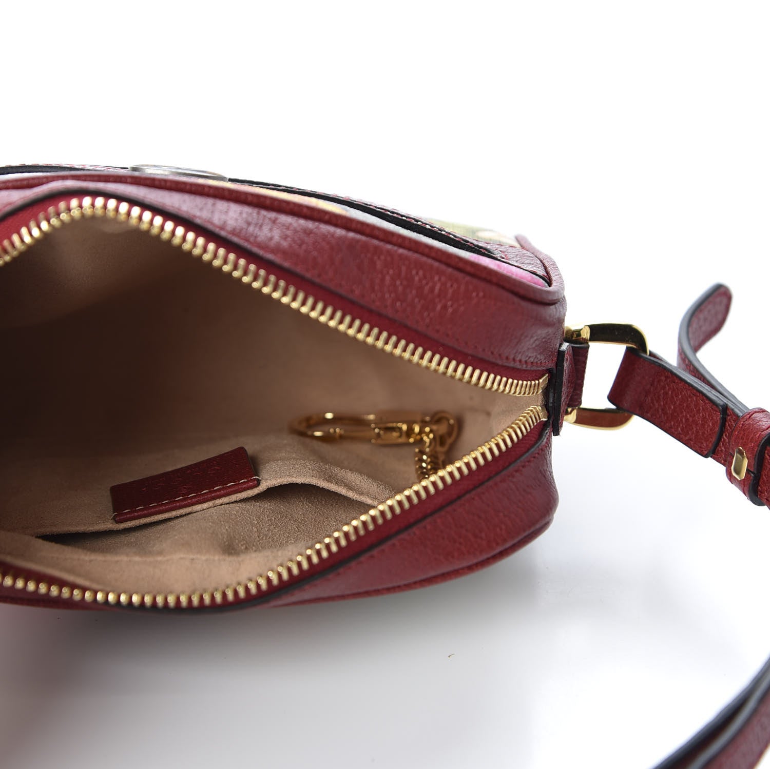 Gucci GG Supreme Monogram Flora Web Mini Ophidia Shoulder Bag Red 6 of 10