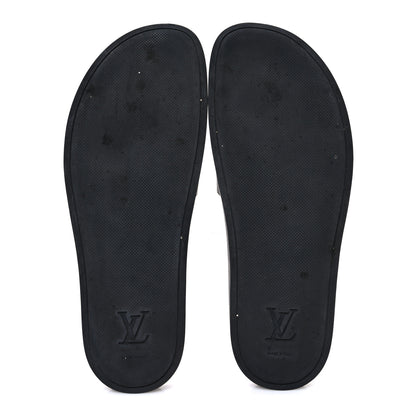 Louis Vuitton Rubber Monogram Eclipse Mens Waterfront Mules 9 Black 7 of 10