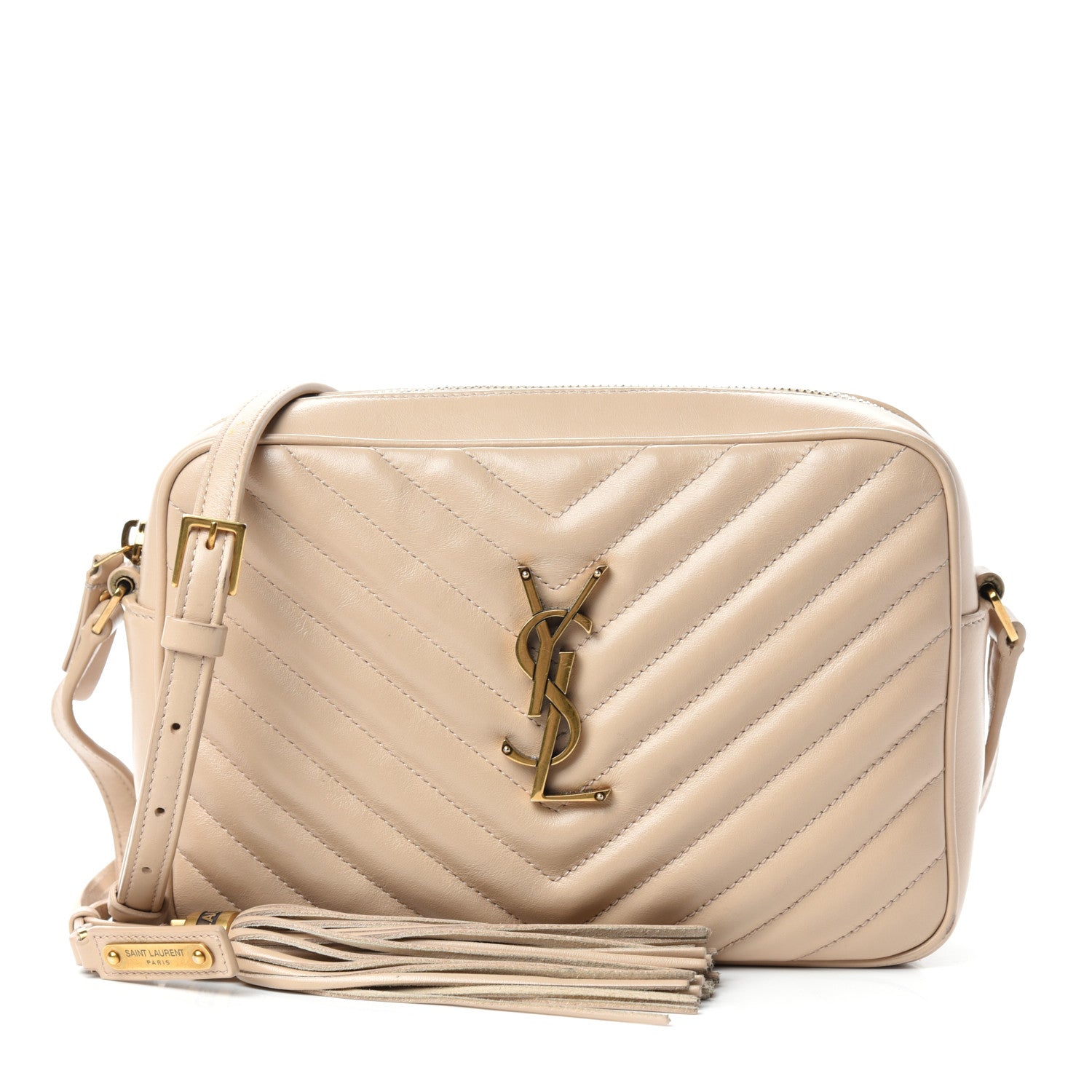 Saint Laurent Calfskin Matelasse Lou Camera Bag Dark Latte 1 of 10