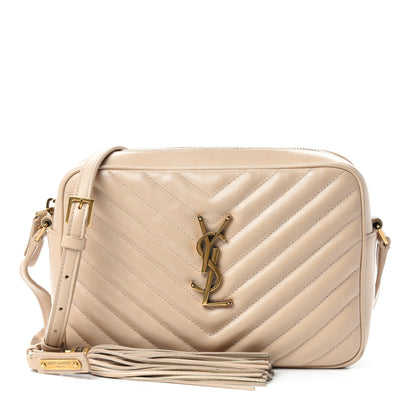Saint Laurent Calfskin Matelasse Lou Camera Bag Dark Latte 1 of 10
