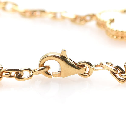 Van Cleef & Arpels 18K Yellow Gold Mother of Pearl 5 Motifs Vintage Alhambra Bracelet 4 of 7