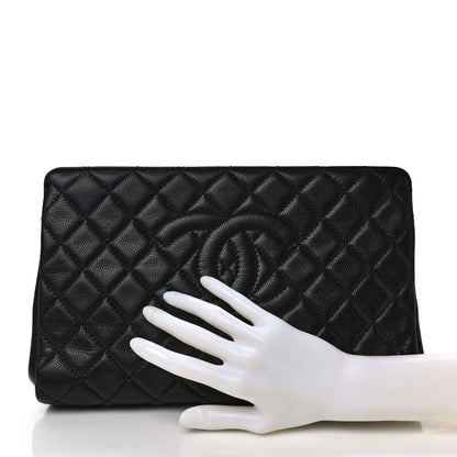 Chanel Caviar Quilted CC Large Clutch Black 2 of 10