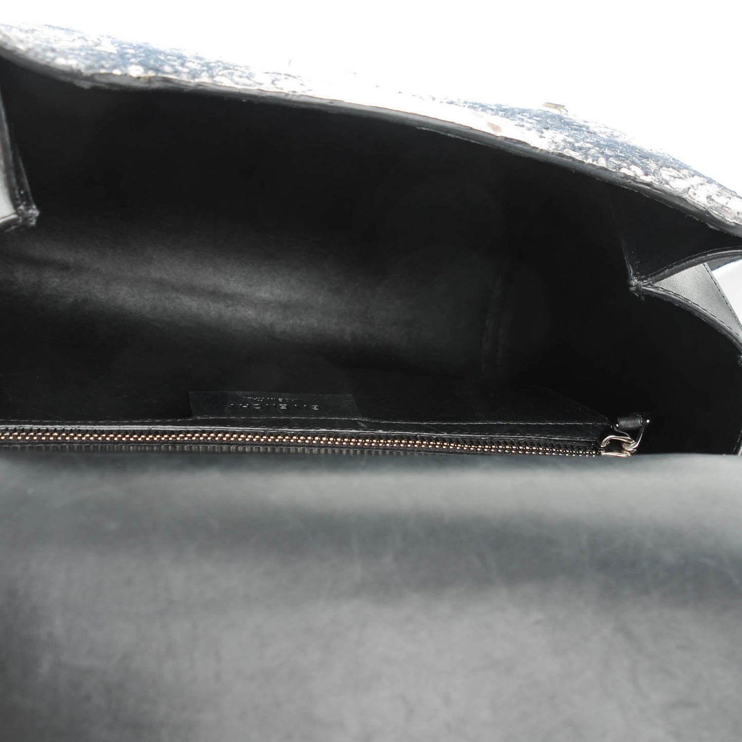 Python Medium Pandora Box Crossbody Bag Black White