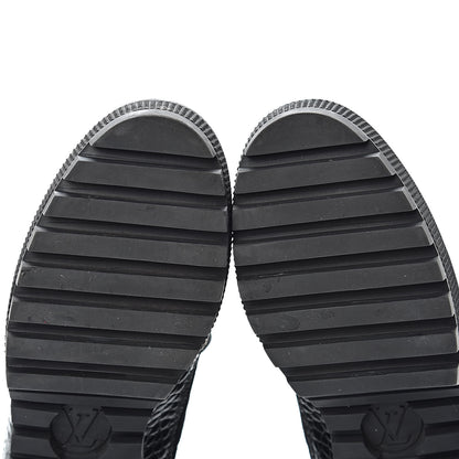 Louis Vuitton Suede Calfskin Monogram Laureate Platform Desert Boots 37 Black 8 of 9