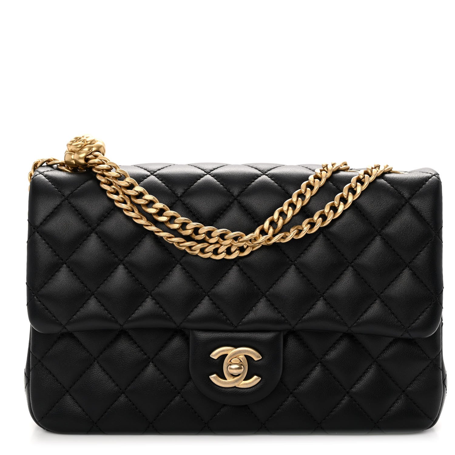 Chanel Lambskin Quilted Small Sweet Camellia Flap Black 1 of 11
