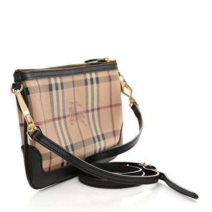 Burberry Haymarket Check Small Peyton Crossbody Clutch Bag Chocolate 3 of 11
