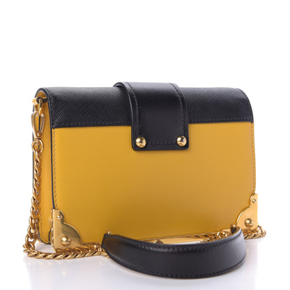 Prada City Calf Saffiano Cahier Bag Soleil Black 3 of 8