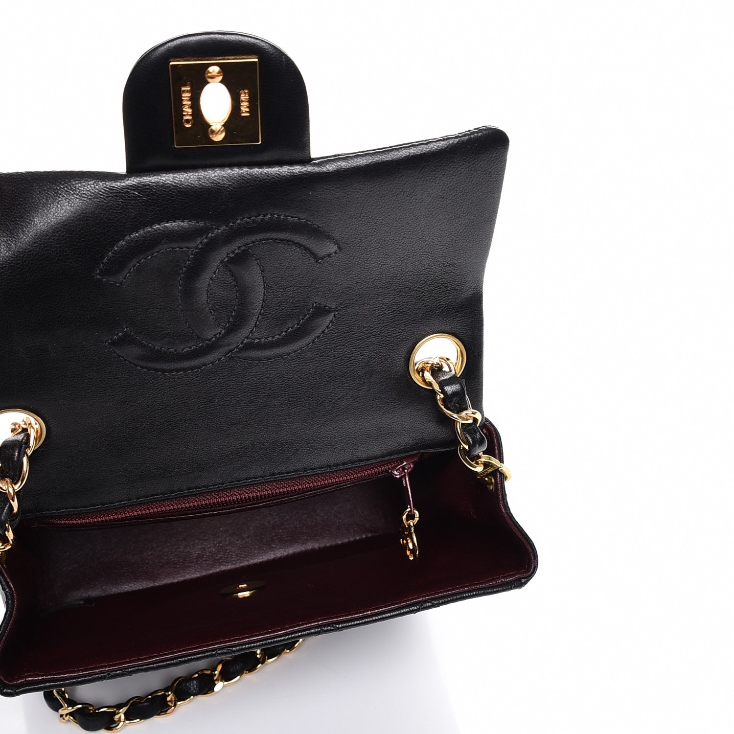 Chanel Lambskin Quilted Mini Square Flap Black 5 of 7