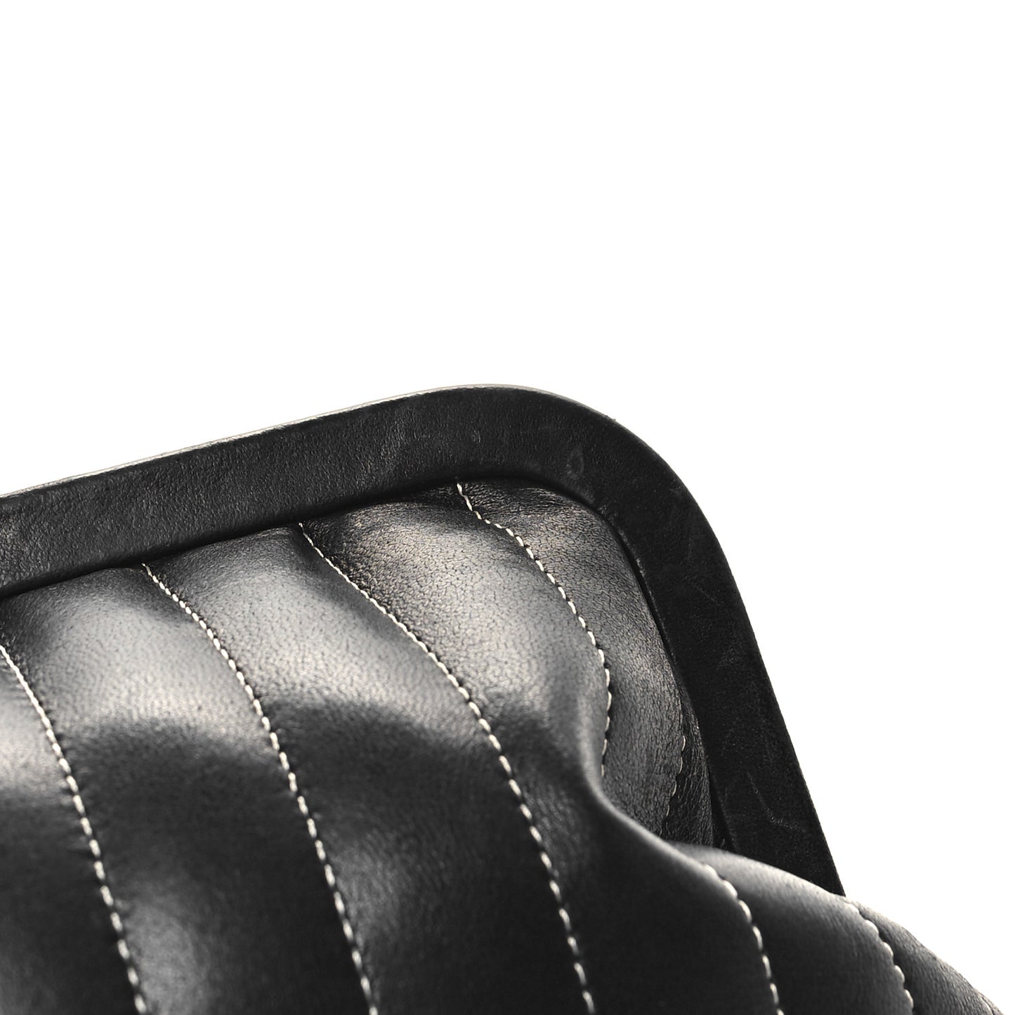 Lambskin Vertical Quilted Mademoiselle Clutch Black