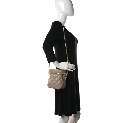 Saint Laurent Grain de Poudre Quilted 80's Vanity Bag Dark Beige 2 of 10