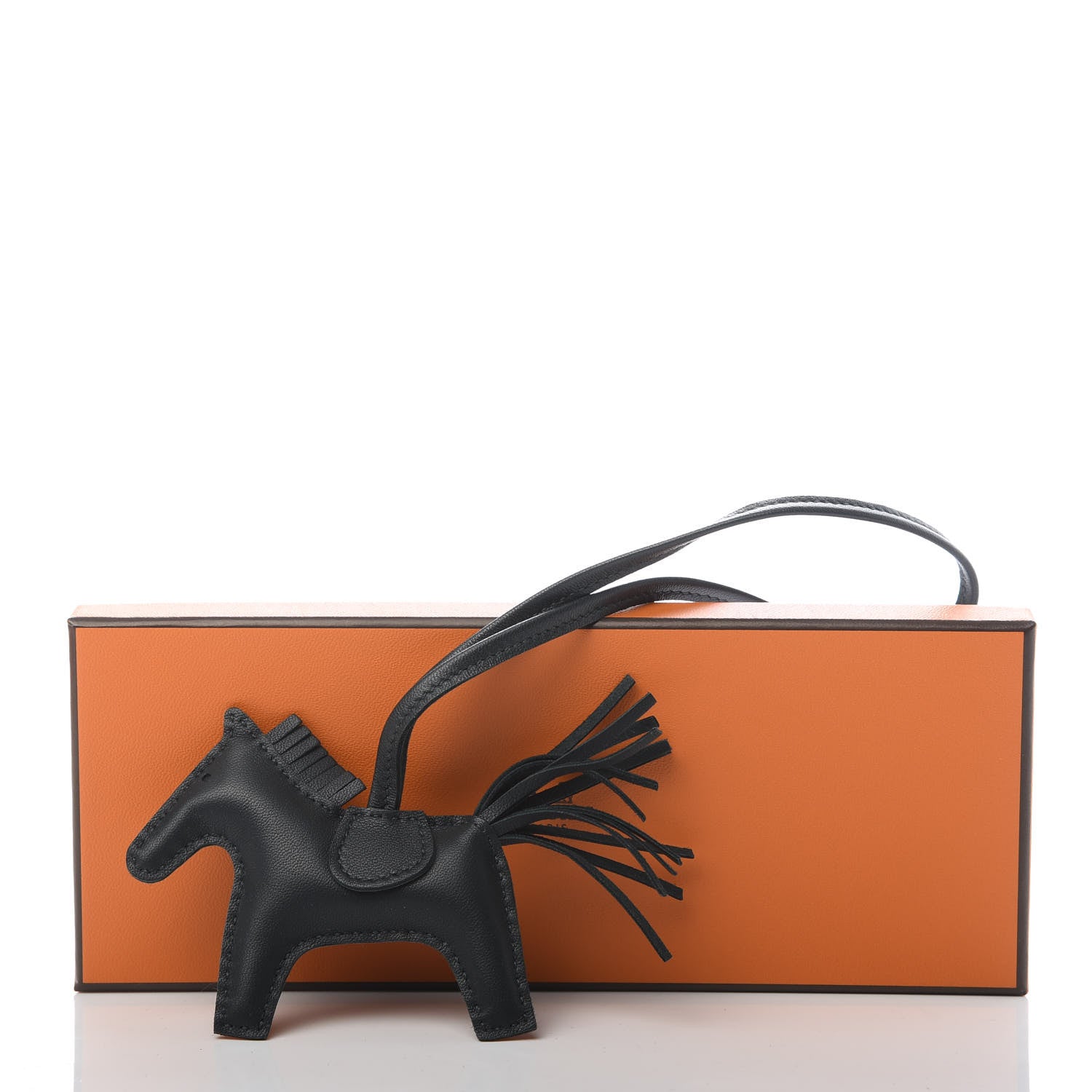 Hermes Milo Lambskin Grigri Rodeo Horse Bag Charm PM Vert Cypress 5 of 5