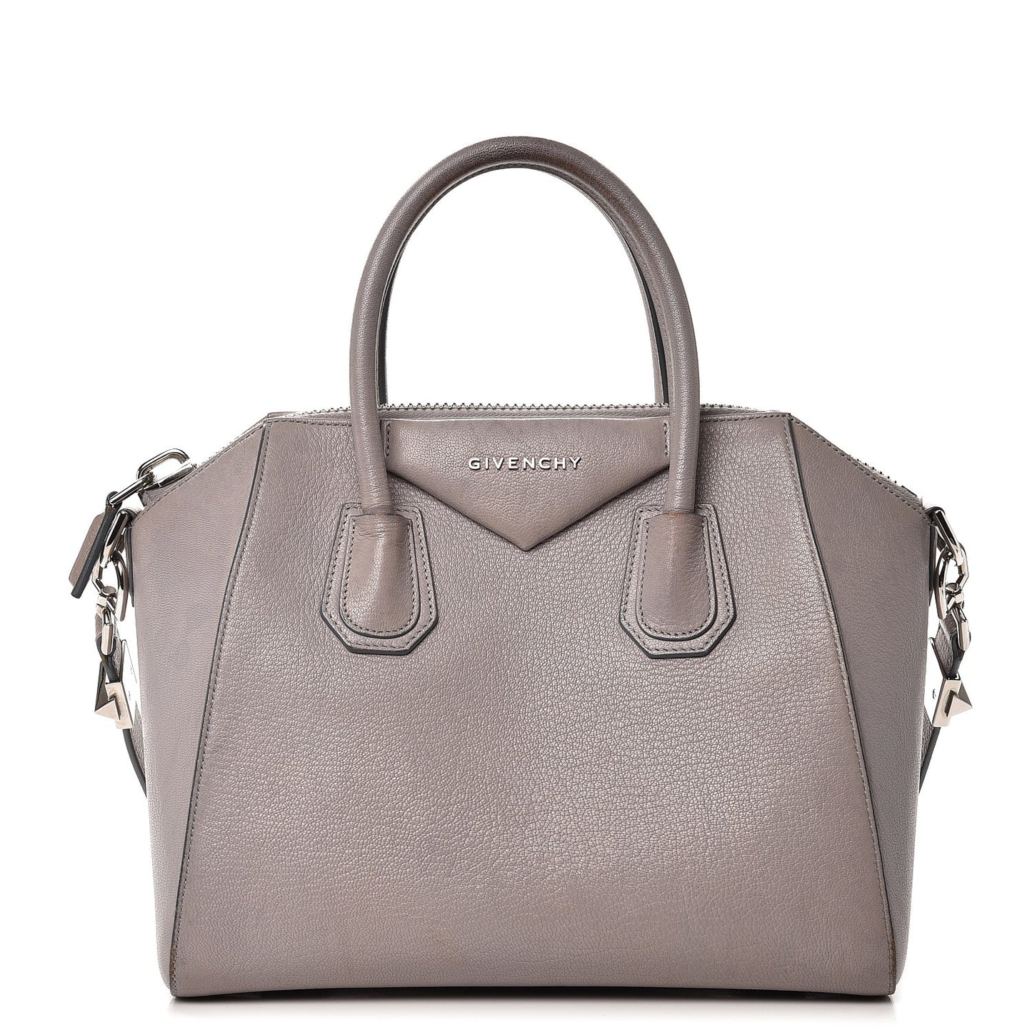 Sugar Goatskin Small Antigona Pearl Grey