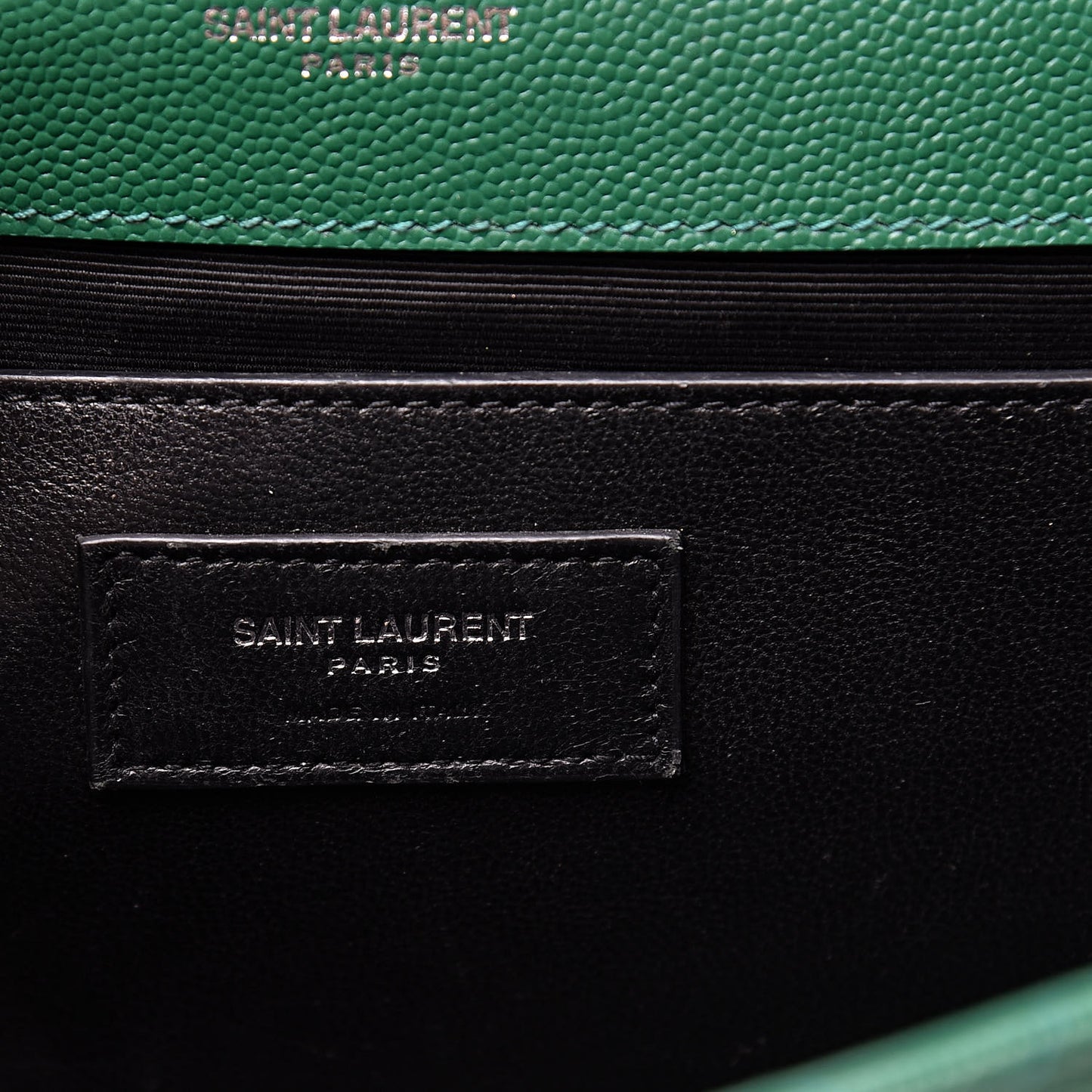 Grain De Poudre Textured Mixed Matelasse Triquilt Medium Monogram Satchel Green